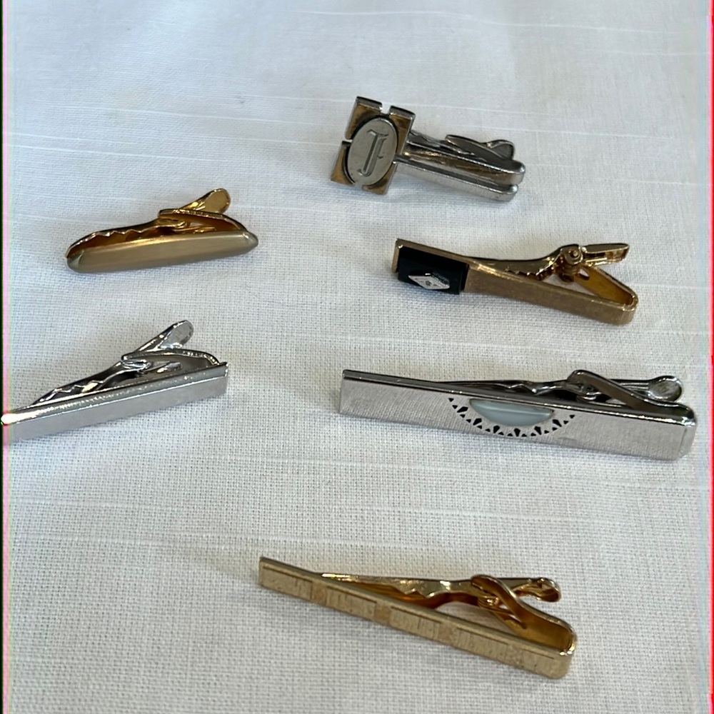 Hickok/Swank/Anson Bundle of Tie Bars, Silver/Gold Tone